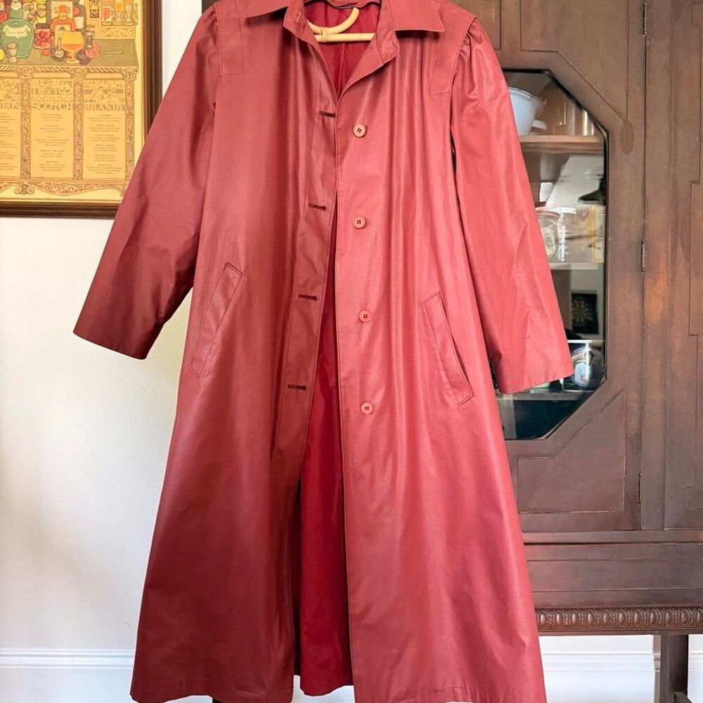 American-vintage Women's Red and Burgundy Coat